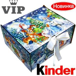 Сладкий подарок на Новый Год в картонной упаковке весом 1200 грамм по цене 2223 руб в Бронницах