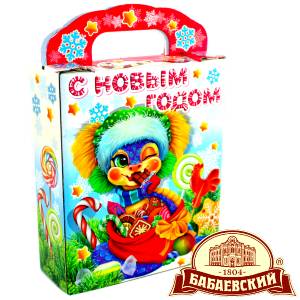 Детский подарок на Новый Год в мешочке весом 800 грамм по цене 1261 руб в Бронницах