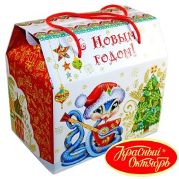Детский новогодний подарок в картонной упаковке весом 950 грамм по цене 1108 руб в Бронницах